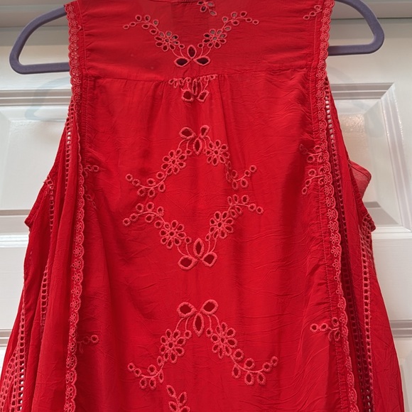 Johnny Was Red Sleeveless Midi Sundress-Large - Picture 6 of 9